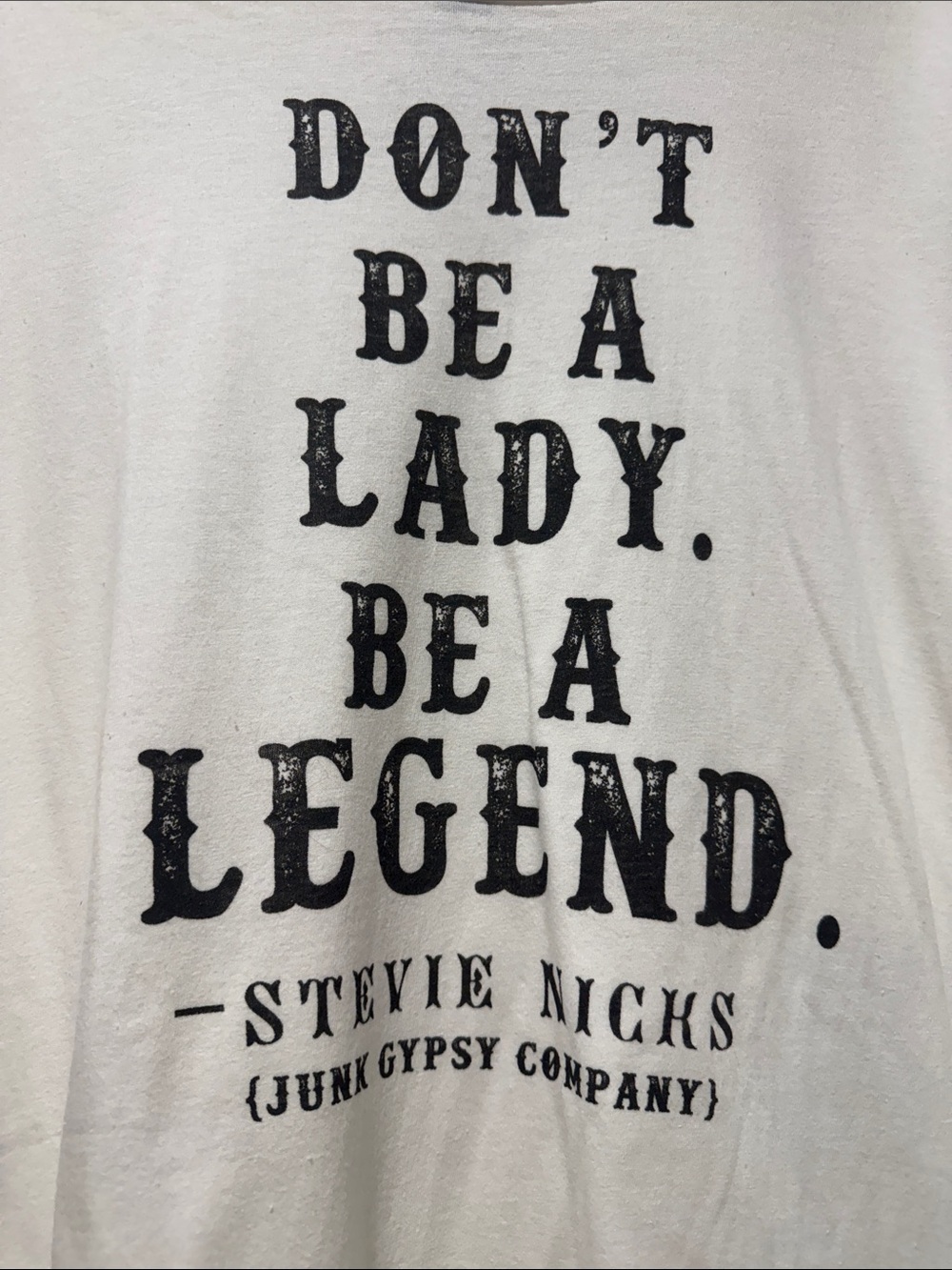 Gildan White Short Sleeve Tee with Black Stevie Nicks Quote